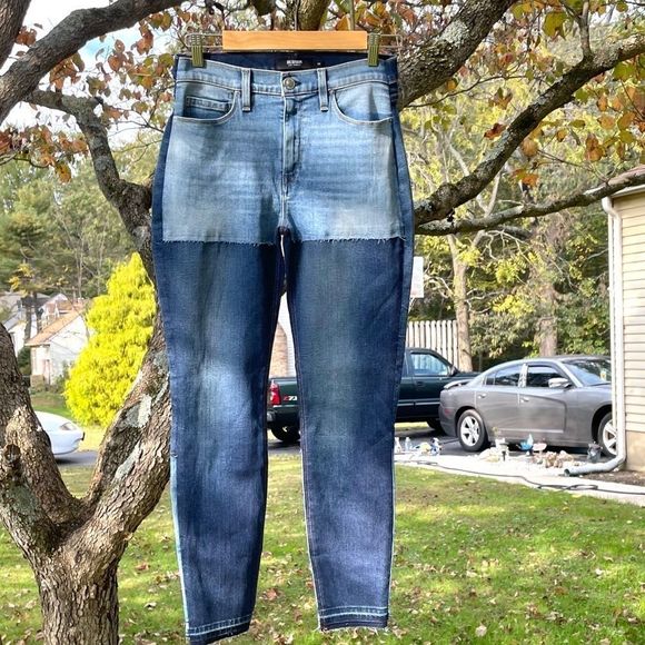 NWOT $289 HUDSON JeansCoastal CowgirlContrast PanelRaw Release Hem